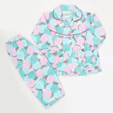 Girls Full Sleeves Night Suit - Cyan, Kids, Girls Sets And Suits, Chase Value, Chase Value