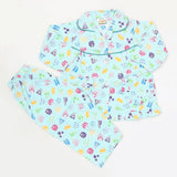 Girls Full Sleeves Night Suit - Cyan, Kids, Girls Sets And Suits, Chase Value, Chase Value