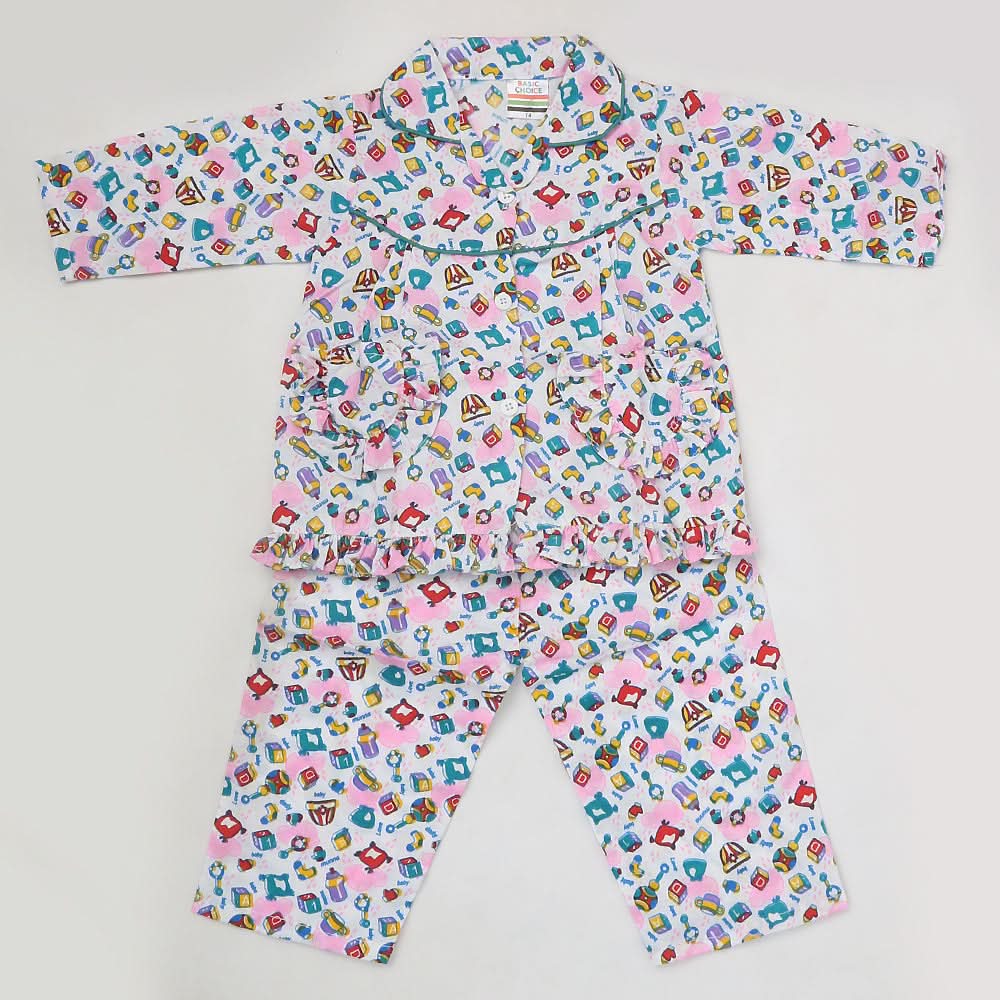 Girls Full Sleeves Night Suit - Multi, Kids, Girls Sets And Suits, Chase Value, Chase Value