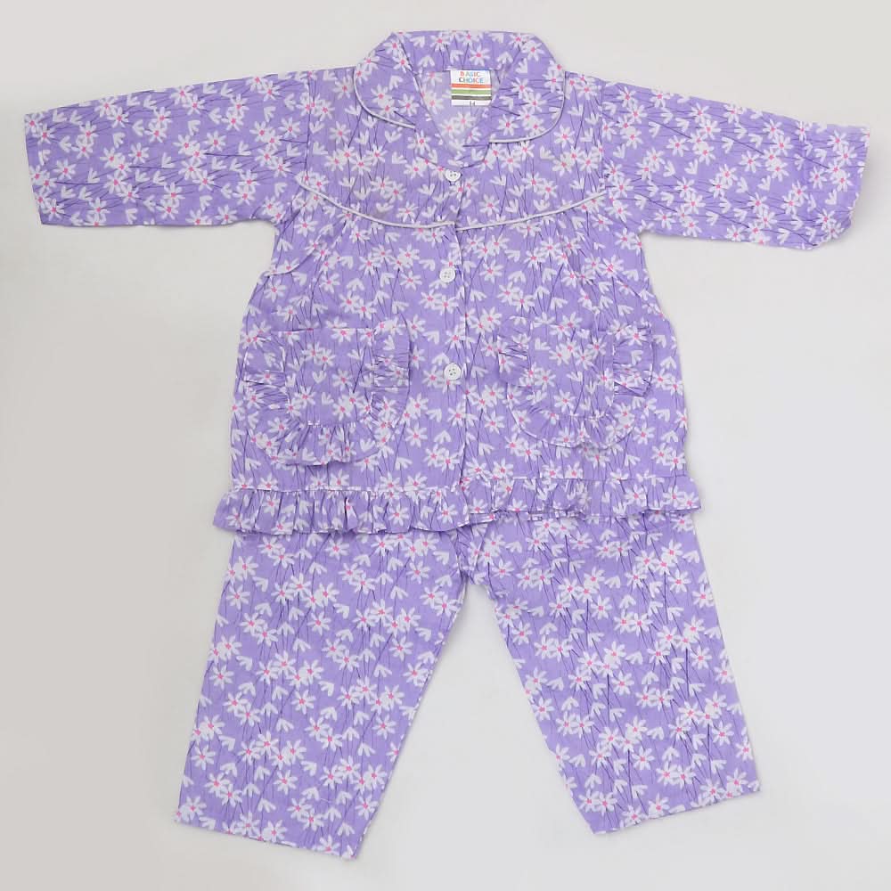 Girls Full Sleeves Night Suit - Purple, Kids, Girls Sets And Suits, Chase Value, Chase Value