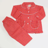 Girls Full Sleeves Night Suit - Red, Kids, Girls Sets And Suits, Chase Value, Chase Value
