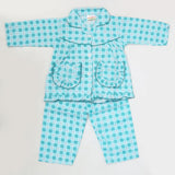 Girls Full Sleeves Night Suit - Cyan, Kids, Girls Sets And Suits, Chase Value, Chase Value