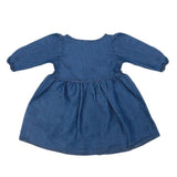 Girls Embroidered Denim Frock - Blue, Girls Apparel, Chase Value, Chase Value