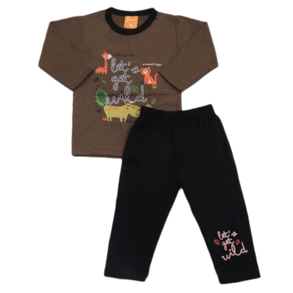 Boys Full Sleeves Suit - Dark Brown, Kids, Boys Sets And Suits, Chase Value, Chase Value
