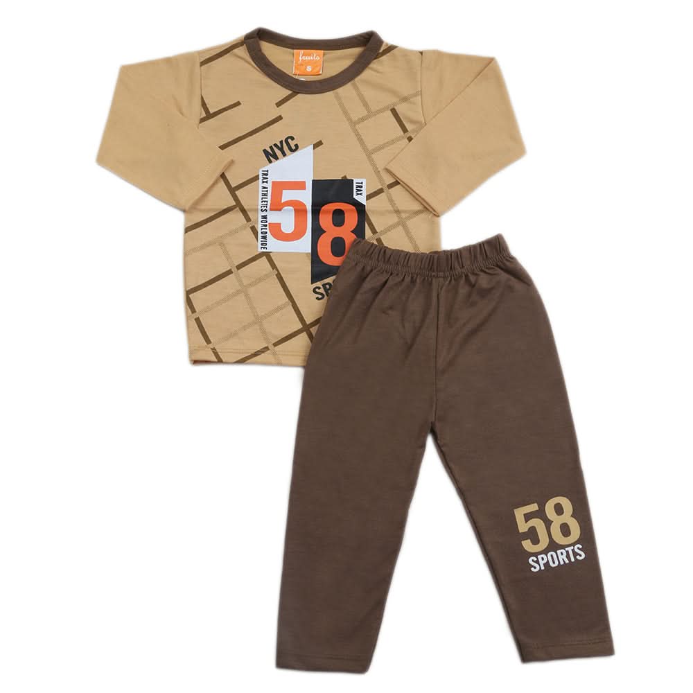 Boys Full Sleeves Suit - Camel, Kids, Boys Sets And Suits, Chase Value, Chase Value