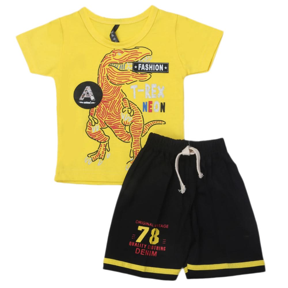 Boys Half Sleeves Suit - Yellow, Kids, Boys Sets And Suits, Chase Value, Chase Value