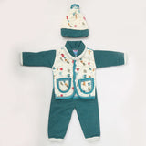 Newborn Boys Full Sleeves 4 Piece Suit - Sea Green, Kids, NB Boys Sets And Suits, Chase Value, Chase Value