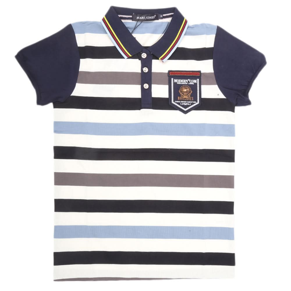 Boys Half Sleeves Round Neck T-Shirt - Blue, Kids, Boys T-Shirts, Chase Value, Chase Value