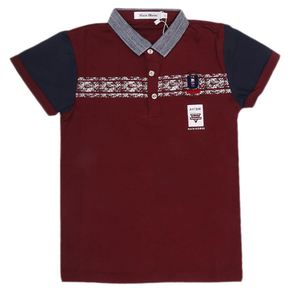 Boys Half Sleeves Round Neck T-Shirt - Maroon, Kids, Boys T-Shirts, Chase Value, Chase Value