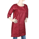 Women's Embroidered Kurti - Maroon, Women, Ready Kurtis, Chase Value, Chase Value