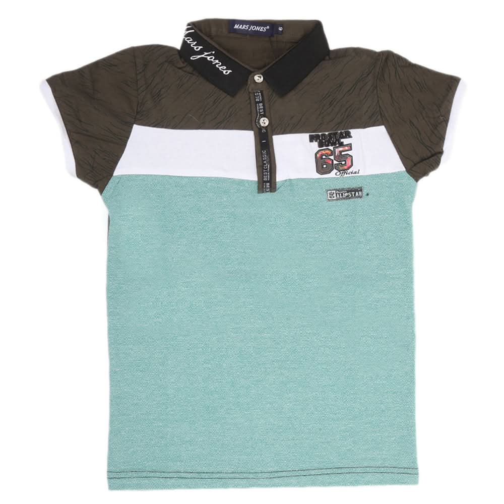 Boys Half Sleeves Round Neck T-Shirt - Green, Kids, Boys T-Shirts, Chase Value, Chase Value
