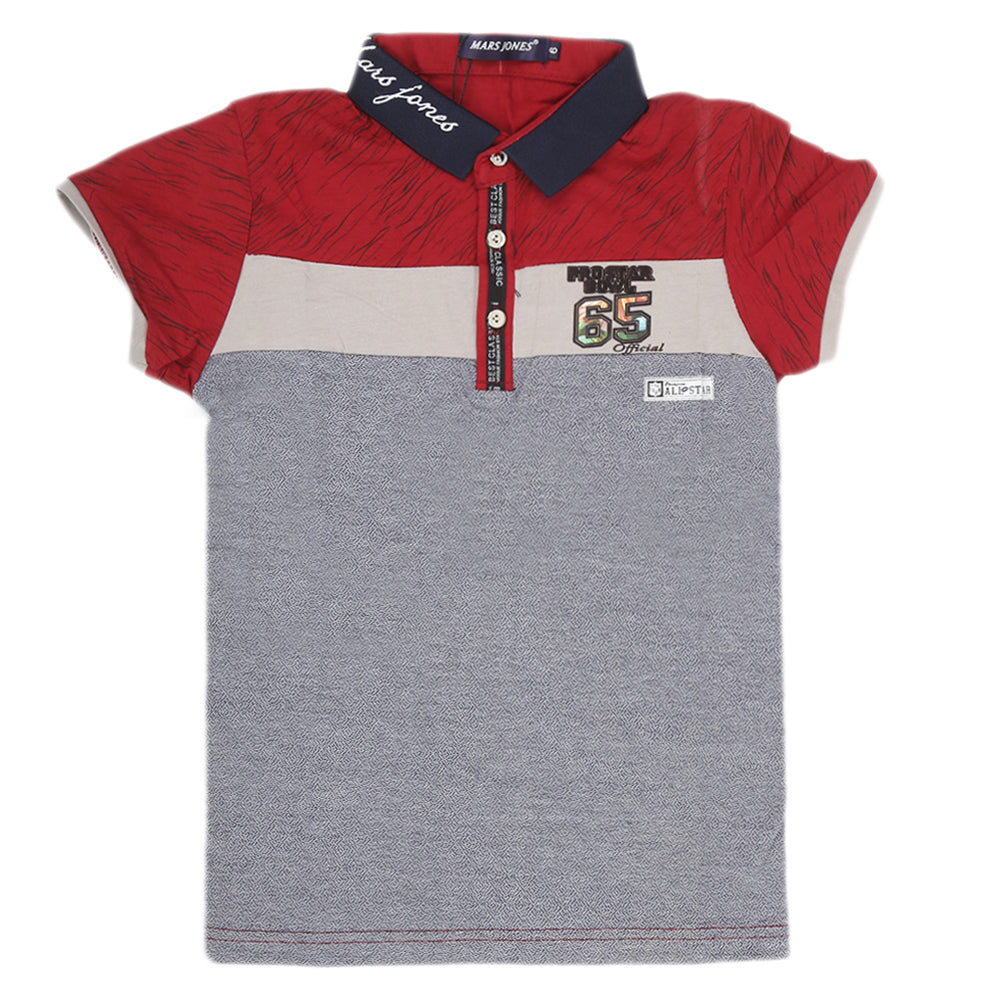 Boys Half Sleeves Round Neck T-Shirt - Red, Kids, Boys T-Shirts, Chase Value, Chase Value