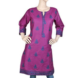 Women's Embroidered Kurti - Purple, Women, Ready Kurtis, Chase Value, Chase Value