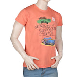 Men's Slim Fit Printed T-Shirt -Peach, Men, T-Shirts And Polos, Chase Value, Chase Value
