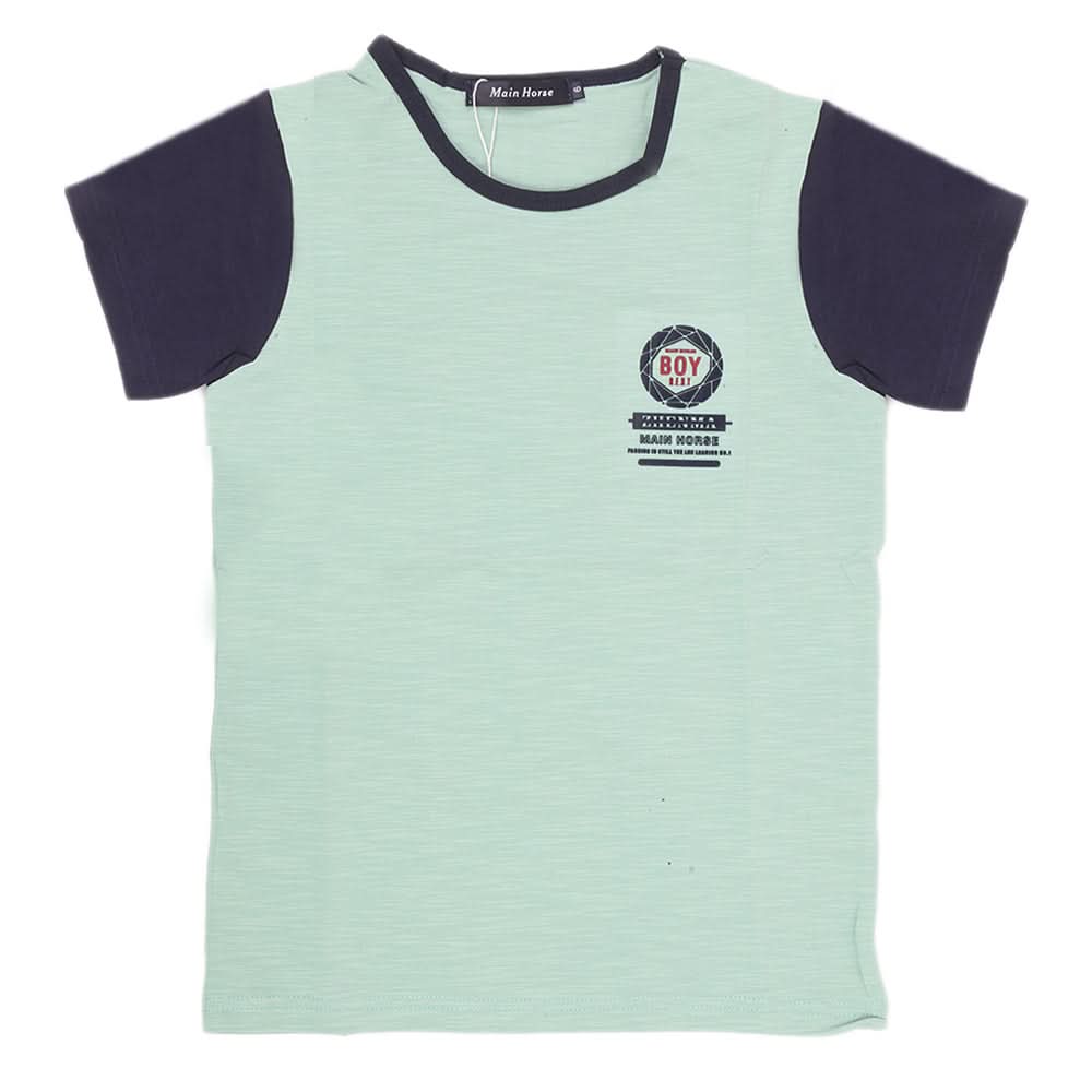Boys Half Sleeves Round Neck T-Shirt - Green, Kids, Boys T-Shirts, Chase Value, Chase Value