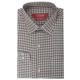 Men's Formal Check Shirt - Grayish Brown, Men, Shirts, Chase Value, Chase Value