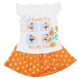 Newborn Girls Half Sleeves Suit - Orange, Kids, Newborn Girls Sets And Suits, Chase Value, Chase Value