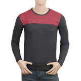 Men's Full Sleeves T-Shirt - Maroon & Black, Men, T-Shirts And Polos, Chase Value, Chase Value