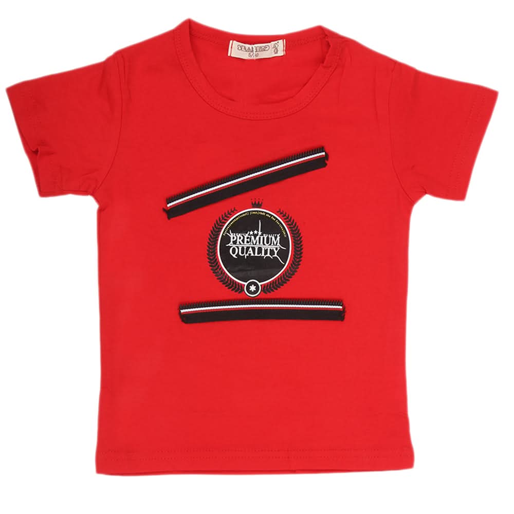 Boys Half Sleeves T-Shirt - Red, Kids, Boys T-Shirts, Chase Value, Chase Value