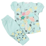 Newborn Girls Half Sleeves Suit - Sea Green, Kids, Newborn Girls Sets And Suits, Chase Value, Chase Value