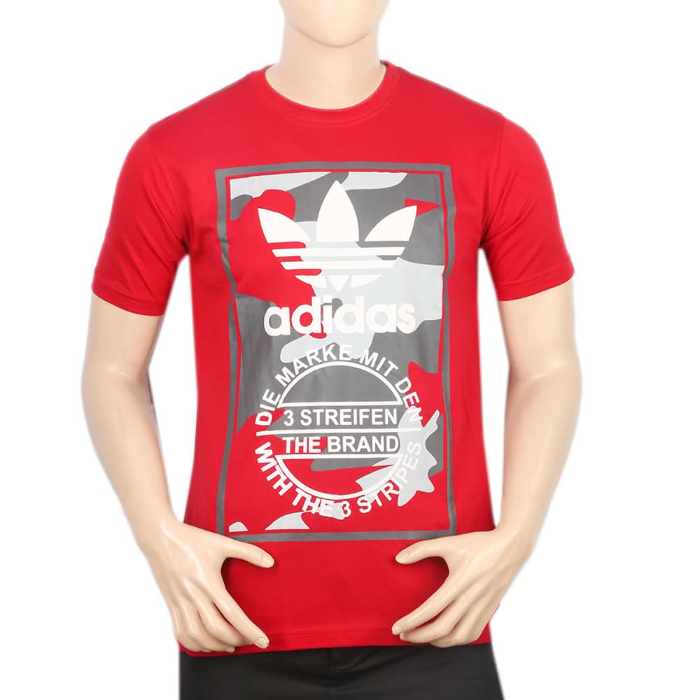 Men's Half Sleeves Print T-Shirt - Maroon, Men, T-Shirts And Polos, Chase Value, Chase Value