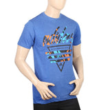 Men's Half Sleeves Print T-Shirt - Blue, Men, T-Shirts And Polos, Chase Value, Chase Value
