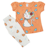 Newborn Girls Half Sleeves Suit - Orange, Kids, Newborn Girls Sets And Suits, Chase Value, Chase Value