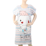 Women's Nightwear Long T-Shirt - Grey, Women, Night Suit, Chase Value, Chase Value
