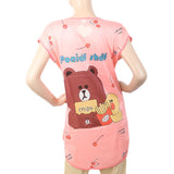 Women's Nightwear Long T-Shirt - Peach, Women, Night Suit, Chase Value, Chase Value