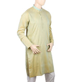 Men's Embroidered Mashriq Slim Fit Kurta - Fawn, Men's Kurtas, Chase Value, Chase Value