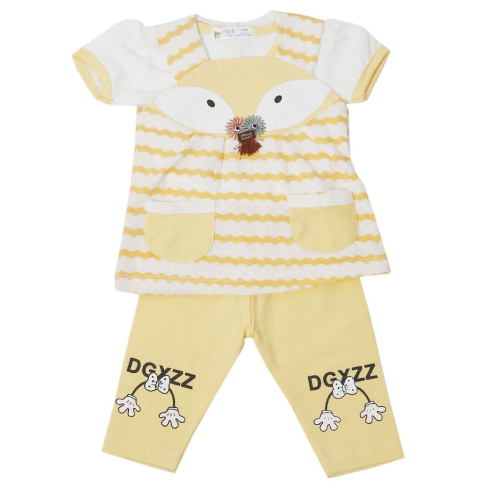 Newborn Girls Half Sleeves Suit - Yellow, Kids, Newborn Girls Sets And Suits, Chase Value, Chase Value