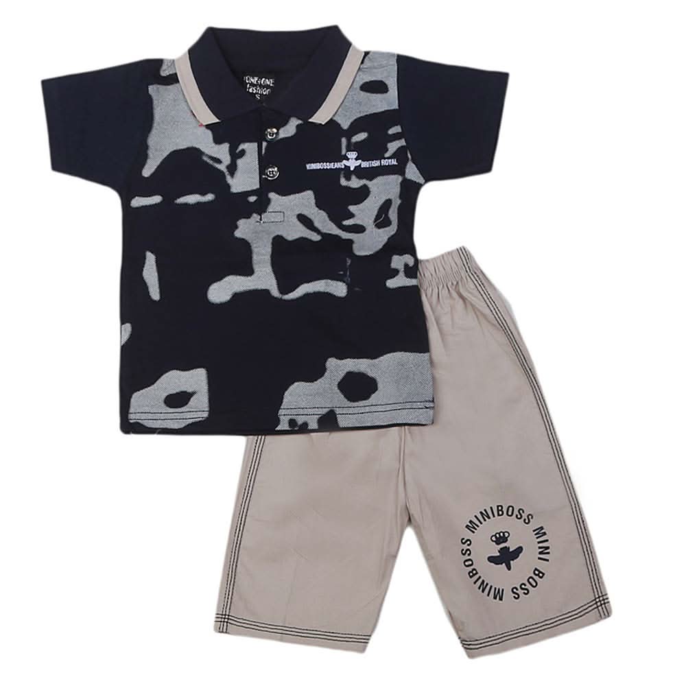 Boys Half Sleeves 2 Pcs Suit - Purple, Kids, Boys Sets And Suits, Chase Value, Chase Value