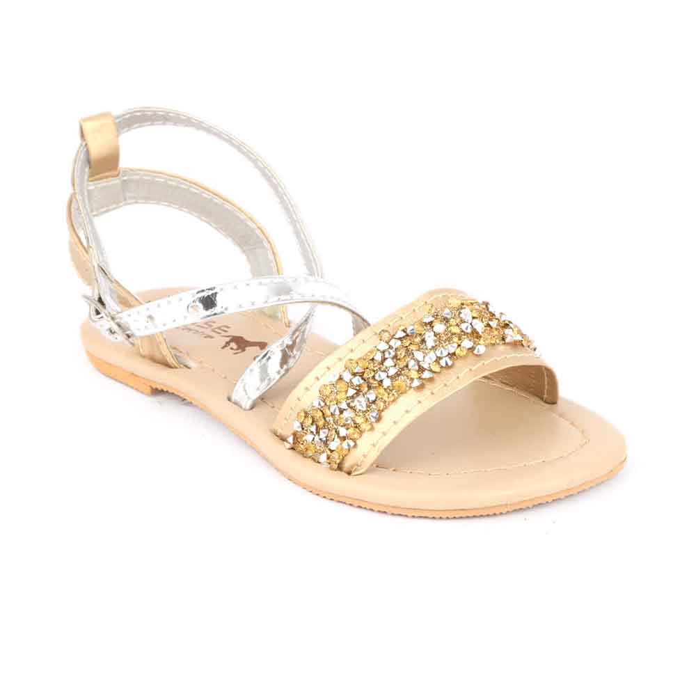 Girls Sandal K-010 - Golden, Kids, Girls Sandals, Chase Value, Chase Value