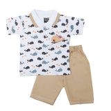 Boys Half Sleeves 2 Pcs Suit - White, Kids, Boys Sets And Suits, Chase Value, Chase Value