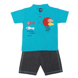 Boys Half Sleeves 2 Pcs Suit - Blue, Kids, Boys Sets And Suits, Chase Value, Chase Value