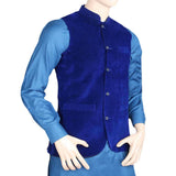 Men's Velvet Waist Coat - Royal Blue, Men, Waist Coats, Chase Value, Chase Value