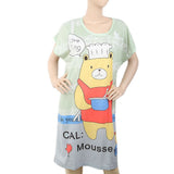 Women's Nightwear Long T-Shirt - Green, Women, Night Suit, Chase Value, Chase Value