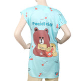 Women's Nightwear Long T-Shirt - Blue, Women, Night Suit, Chase Value, Chase Value