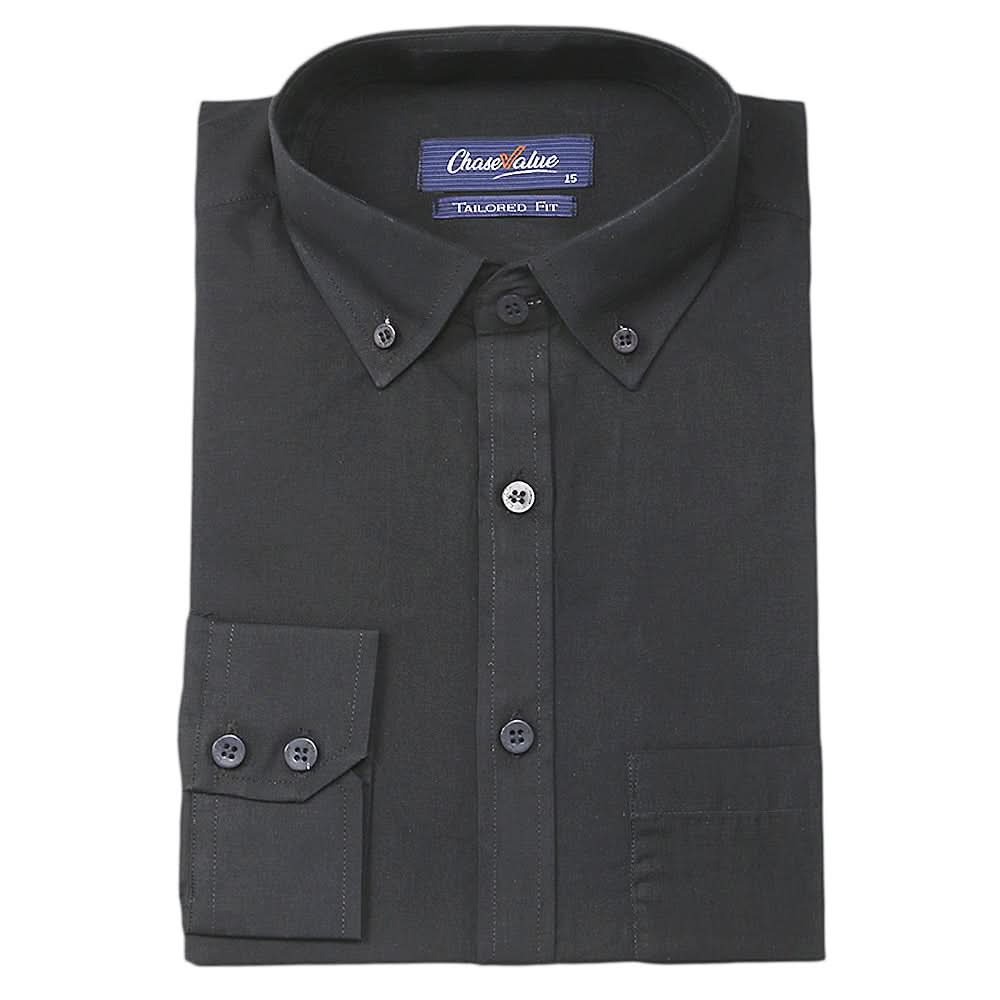 Men's Formal Plain Shirt - Black, Men, Shirts, Chase Value, Chase Value