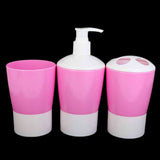 Bathroom Set 3 Piece JJ811 (KA-901) - Pink, Home & Lifestyle, Storage Boxes, Chase Value, Chase Value