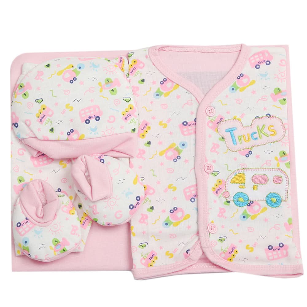 Newborn Suit 5pcs gift Sets - Light Pink, Kids, Newborn Boys Sets And Suits, Chase Value, Chase Value