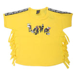 Girls Half Sleeves Fancy Tape T-Shirt - Yellow, Kids, Girls T-Shirts, Chase Value, Chase Value