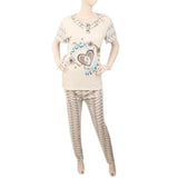 Women's 2 Piece Night Suit - Beige, Women, Night Suit, Chase Value, Chase Value