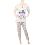 Women's 2 Piece Night Suit - Beige, Women, Night Suit, Chase Value, Chase Value