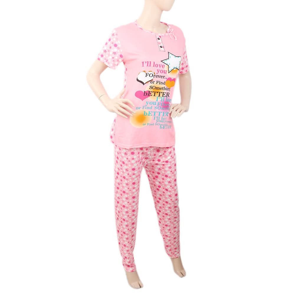 Women's 2 Piece Night Suit - Pink, Women, Night Suit, Chase Value, Chase Value