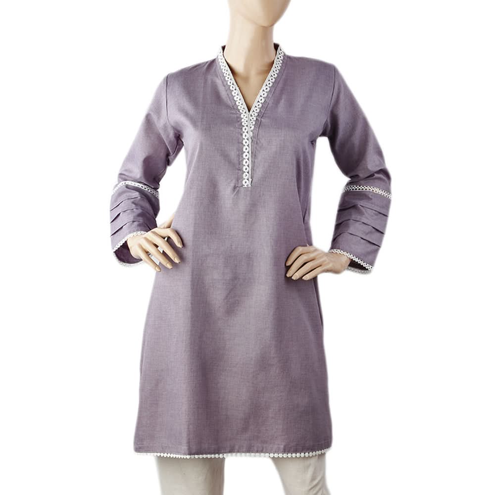 Women's Fancy Kurti - Light Purple, Women Ready Kurtis, Chase Value, Chase Value