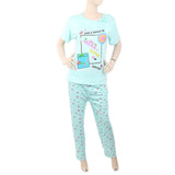 Women's 2 Piece Night Suit - Cyan, Women, Night Suit, Chase Value, Chase Value