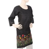 Women's Embroidered Border Kurti - Black, Women, Ready Kurtis, Chase Value, Chase Value