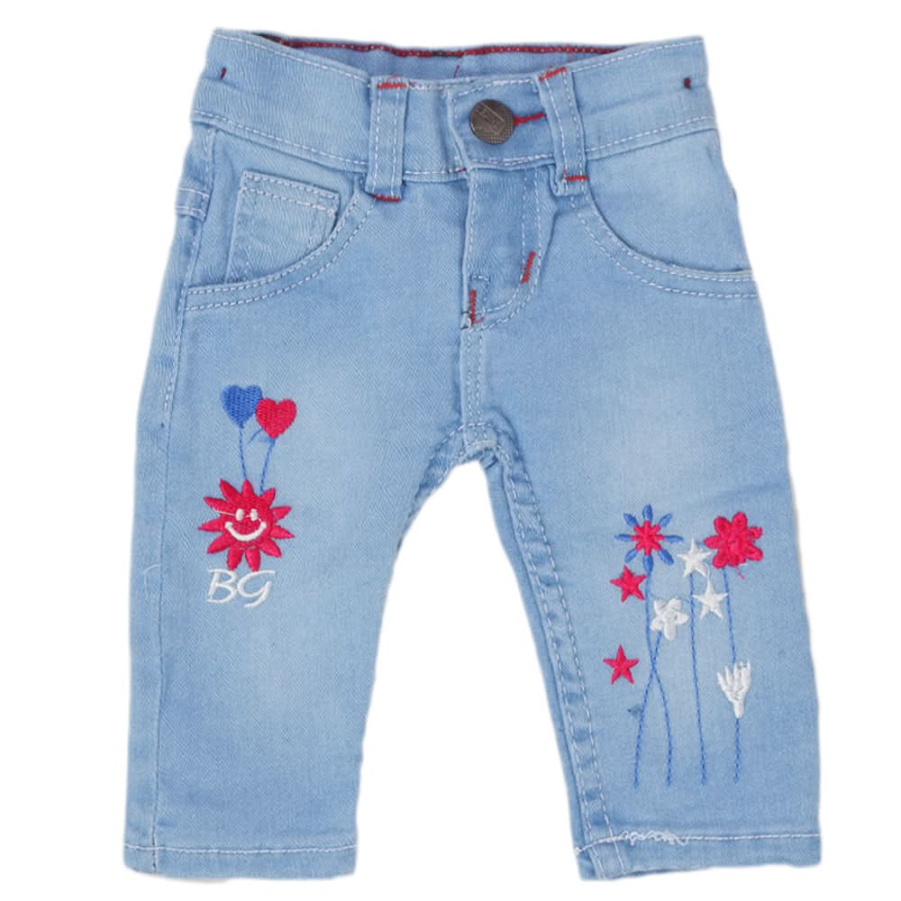Newborn Girls Denim Pant - Light Blue, Kids, Newborn Girls Shorts Skirts And Pants, Chase Value, Chase Value
