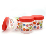 Plastic Jar 3 Piece Set Small - Red, Home & Lifestyle, Storage Boxes, Chase Value, Chase Value